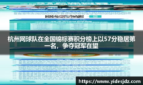 杭州网球队在全国锦标赛积分榜上以57分稳居第一名，争夺冠军在望